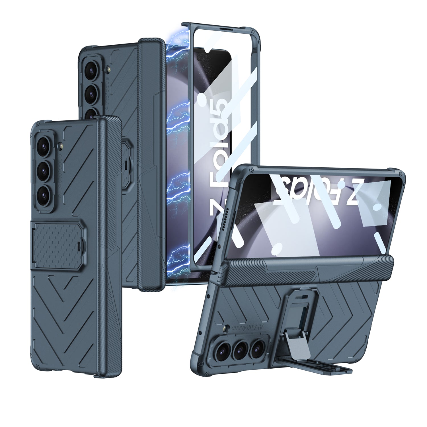 GKK Armor Magnetic Phone Case for Samsung Galaxy Z Fold5 5G Hard PC Kickstand Phone Cover with Tempered Glass Screen Film GKK Armor Magnetic Phone Case for Samsung Galaxy Z Fold5 5G Hard PC Kickstand Phone Cover with Tempered Glass Screen Film